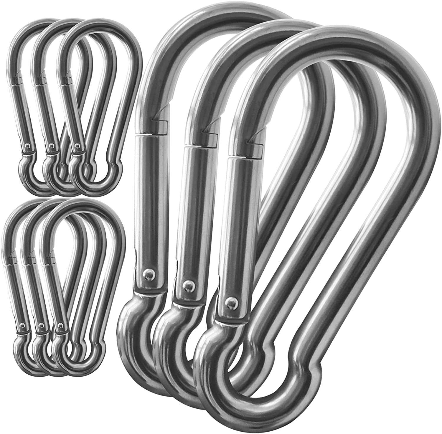 10Pack 5.5 Inch Spring Snap Hooks, Heavy Duty Carabiner Clips for